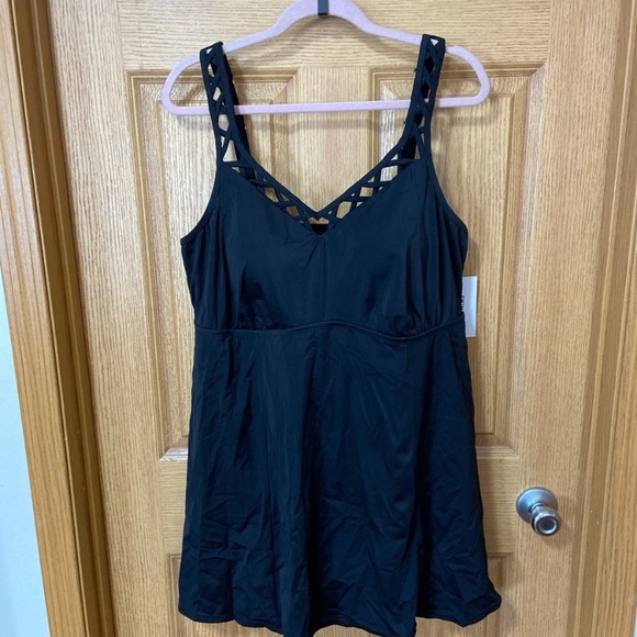 Swimsuits For All Black One Piece Swim Dress - Picture 3 of 5